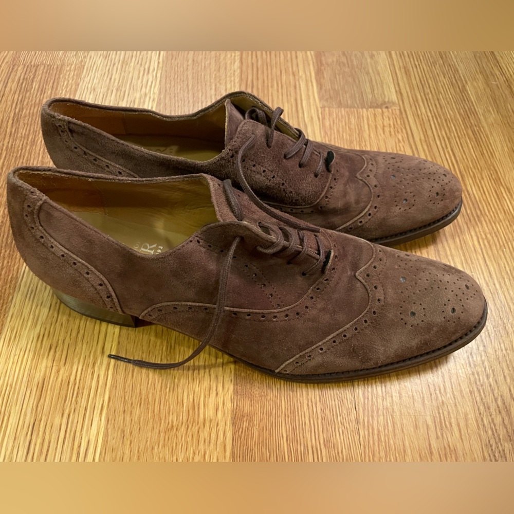 House of Bruar Brown Suede Oxford Lace Up Loafer
